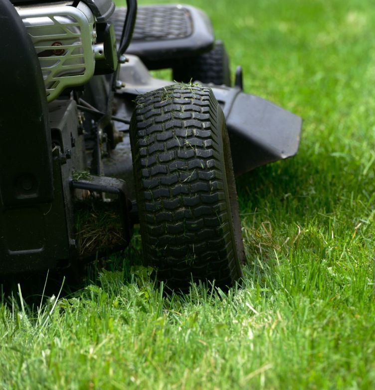 lawn mower in the field